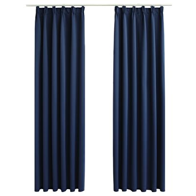 vidaXL Cortinas blackout com ganchos 2 pcs 140x225 cm azul