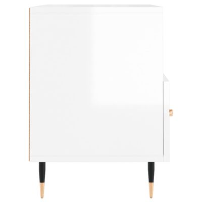 vidaXL Móvel de TV 80x36x50 cm derivados de madeira branco brilhante