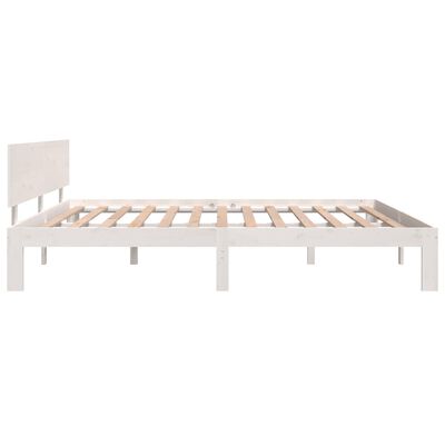 vidaXL Estrutura de cama super king pinho maciço 180x200 cm branco