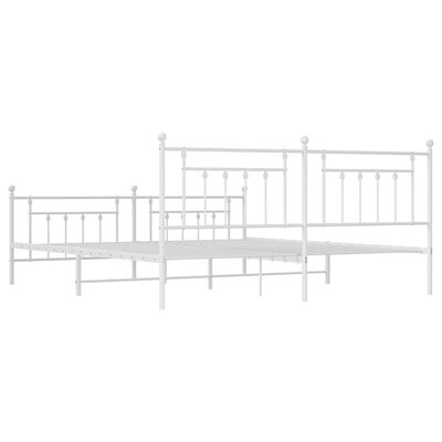 vidaXL Estrutura de cama com cabeceira e pés 193x203 cm metal branco