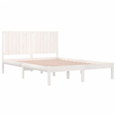 vidaXL Estrutura de cama king 150x200 cm madeira maciça branco