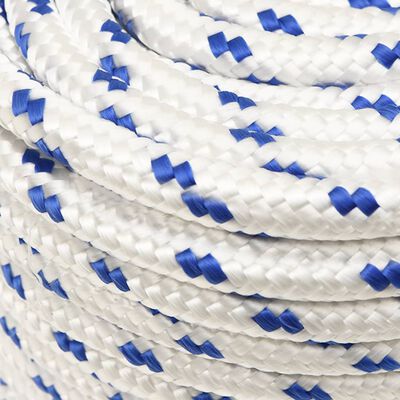 vidaXL Corda de barco 12 mm 100 m polipropileno branco