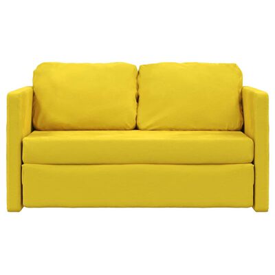 vidaXL Sofá-cama sem pés 122x204x55 cm veludo amarelo-escuro