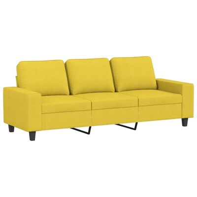 vidaXL Sofá de 3 lugares 180 cm tecido amarelo-claro