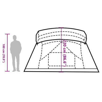 vidaXL Tenda de campismo c/ avançado para 4pessoas impermeável laranja