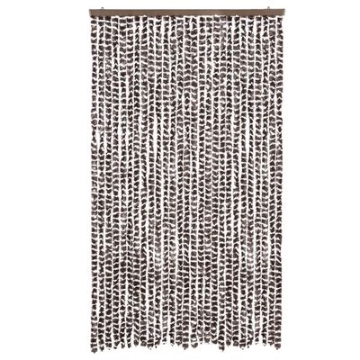 vidaXL Cortina anti-insetos 118x220 cm chenille castanho e branco