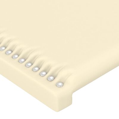 vidaXL Cabeceira de cama 2 pcs couro artificial 100x5x78/88 cm creme