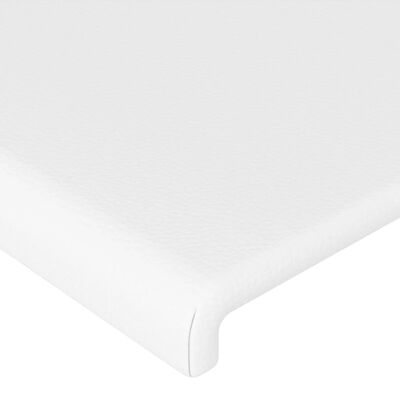 vidaXL Estrutura cama c/ cabeceira 100x200 cm couro artificial branco