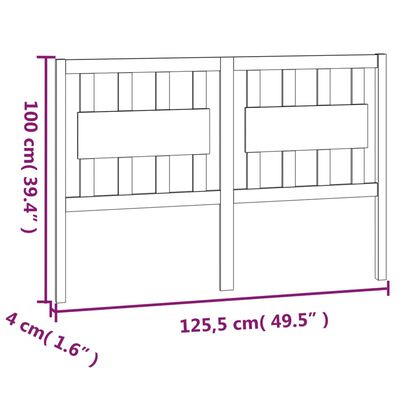 vidaXL Cabeceira de cama 125,5x4x100 cm pinho maciço