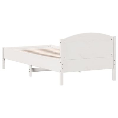 vidaXL Cama sem colchão 90x200 cm madeira de pinho maciça branco