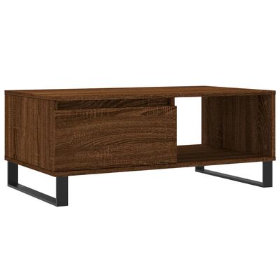 vidaXL Mesa de centro 90x50x36,5cm derivados madeira carvalho castanho