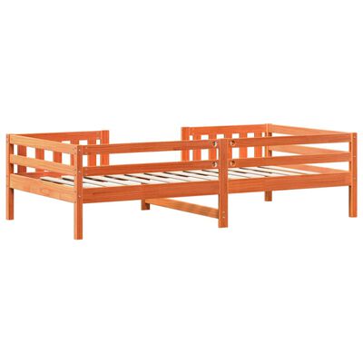 vidaXL Cama sem colchão 100x200 cm pinho maciço castanho-mel