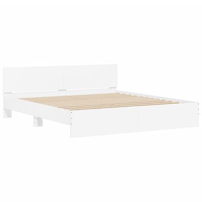 vidaXL Estrutura de cama com cabeceira 160x200 cm branco