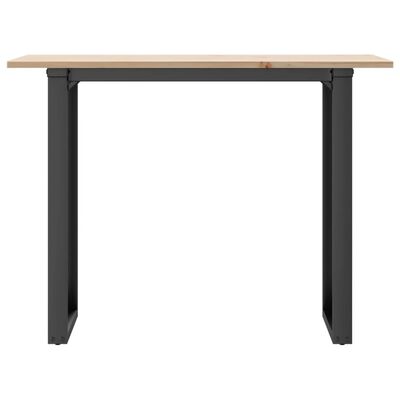 vidaXL Mesa de jantar estrutura em O 100x50x75cm pinho e ferro fundido