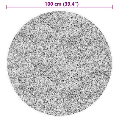 vidaXL Tapete pelo curto macio e lavável HUARTE Ø 100 cm cinzento