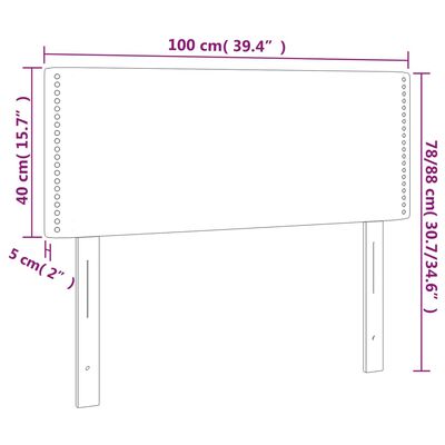 vidaXL Cabeceira de cama veludo 100x5x78/88 cm cinzento-escuro