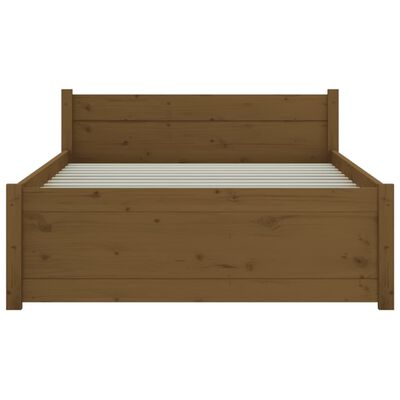 vidaXL Estrutura de cama solteiro 90x190cm madeira maciça castanho mel