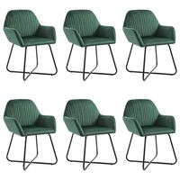 vidaXL Cadeiras de jantar 6 pcs veludo verde