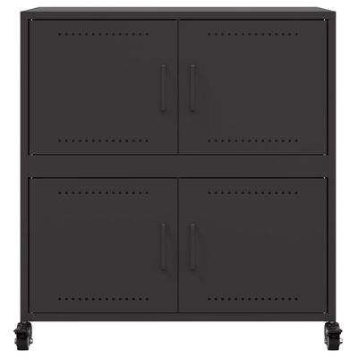 vidaXL Aparador 68x39x72 cm aço preto