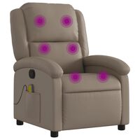 vidaXL Poltrona de massagens reclinável couro artificial cappuccino