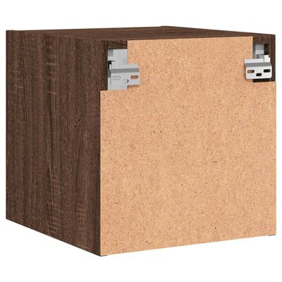 vidaXL Mesa de cabeceira c/ porta vidro 35x37x35 cm carvalho castanho