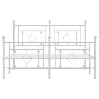 vidaXL Estrutura de cama com cabeceira e pés 140x200 cm metal branco