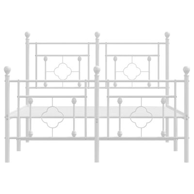 vidaXL Estrutura de cama com cabeceira e pés 120x200 cm metal branco