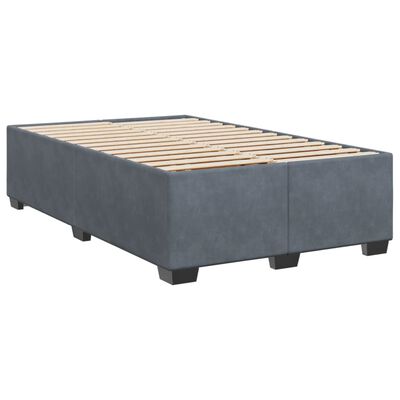 vidaXL Cama boxspring com colchão 120x190 cm veludo cinzento-escuro