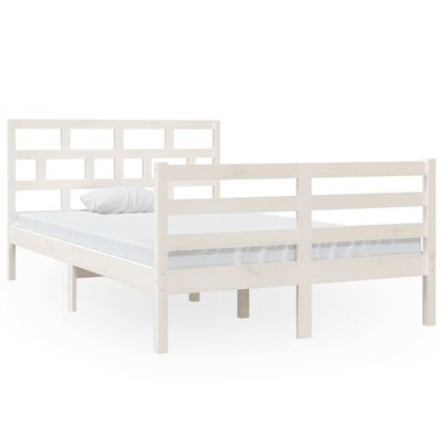 vidaXL Estrutura de cama 120x200 cm madeira de pinho maciça branco