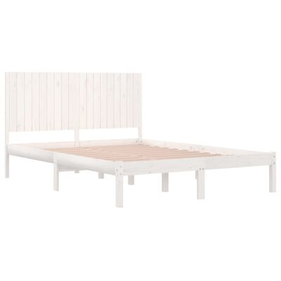 vidaXL Estrutura de cama super king pinho maciço 180x200 cm branco