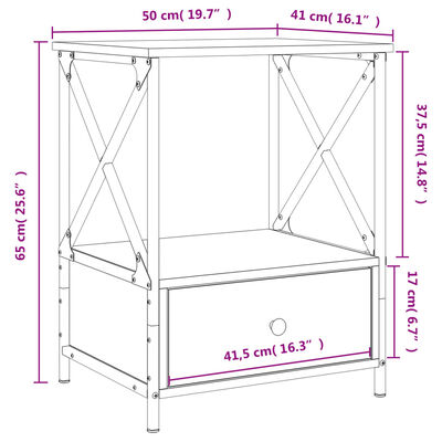 vidaXL Mesas de cabeceira 2pcs derivados de madeira cinza sonoma