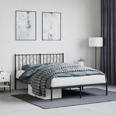 vidaXL Estrutura de cama com cabeceira 140x200 cm metal preto