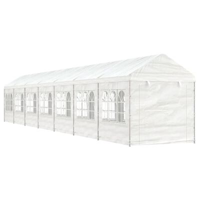 vidaXL Gazebo com telhado 15,61x2,28x2,69 m polietileno branco