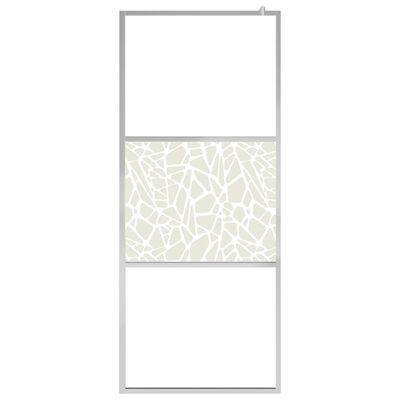 vidaXL Divisória de chuveiro 115x195 cm vidro ESG design pedras