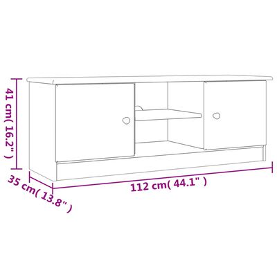 vidaXL Móvel de TV ALTA 112x35x41 cm madeira de pinho maciça branco