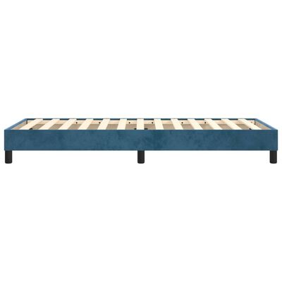 vidaXL Estrutura de cama 100x200 cm veludo azul-escuro