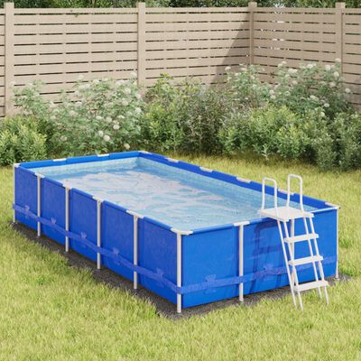 vidaXL Pano para chão de piscinas 420x220 cm poliéster geotêxtil cinza