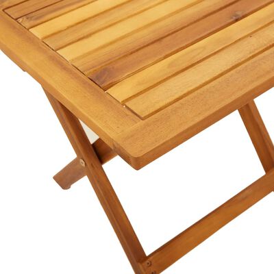 vidaXL Espreguiçadeira com mesa acácia maciça e tecido azul-escuro