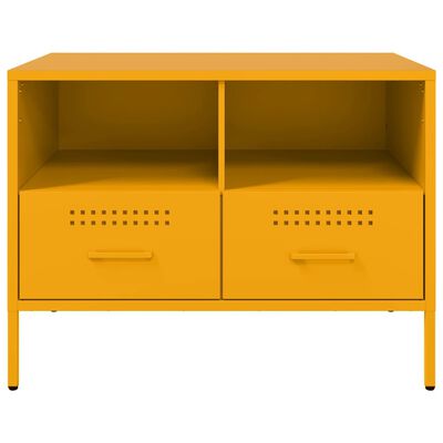 vidaXL Móvel de TV 68x39x50,5 cm aço amarelo mostarda