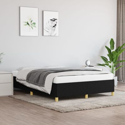 vidaXL Estrutura de cama sem colchão 140x190 cm tecido preto