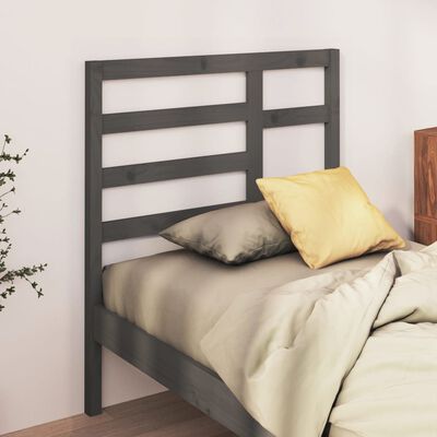 vidaXL Cabeceira de cama 96x4x104 cm pinho maciço cinzento