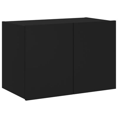 vidaXL Móvel de parede para TV com luzes LED 60x35x41 cm preto