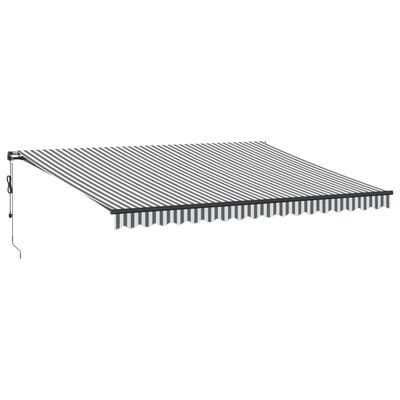 vidaXL Toldo retrátil automático com LEDs 450x350 cm antracite/branco