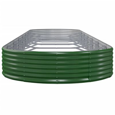 vidaXL Canteiro elevado jardim 600x140x36 cm aço revestido a pó verde