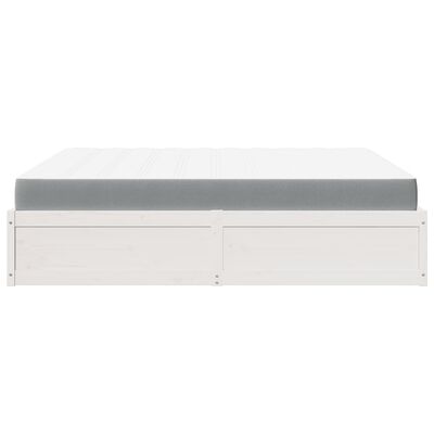 vidaXL Cama com colchão 180x200 cm pinho maciço branco