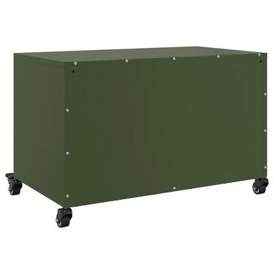 vidaXL Móvel de TV 68x39x43,5 cm aço verde azeitona