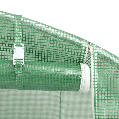 vidaXL Estufa com estrutura de aço 50 m² 10x5x2,3 m verde