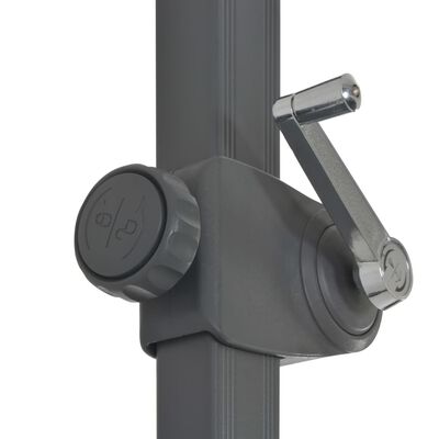 vidaXL Guarda-sol cantilever c/ poste alumínio 300cm cinza-acastanhado