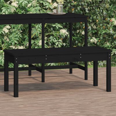 vidaXL Banco de jardim 109x44x45 cm madeira de pinho maciça preto