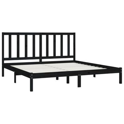 vidaXL Estrutura de cama 200x200 cm pinho maciço preto